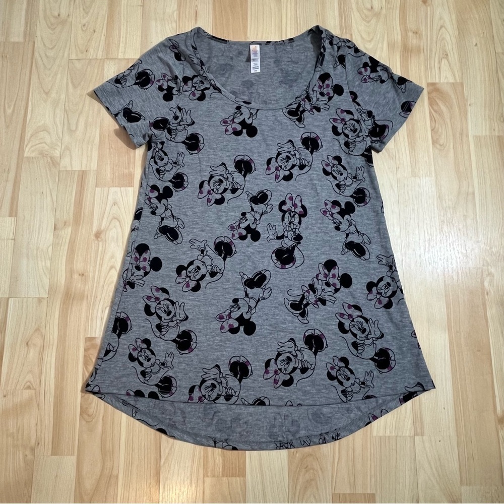 Lularoe Womens Grey Disney Classic T XXS Minnie